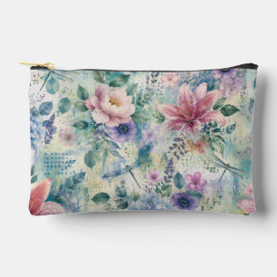 Pochette À Accessoires Motif de libellule florale à l'aquarelle