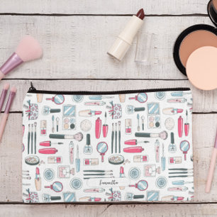 Pochette À Accessoires Motif De Maquillage À Monogramme Mignon