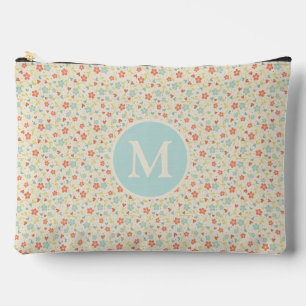 Pochette À Accessoires Motif de monogramme floral pastel de printemps jol