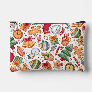 Pochette À Accessoires Motif de Noël vintage, Bonne Année      