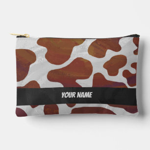 Pochette À Accessoires Motif de vache Brown et blanc