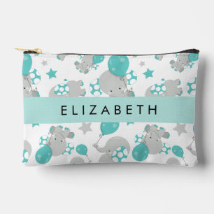 Pochette À Accessoires Motif D'Eléphants, Eléphants Mignons, Votre Nom