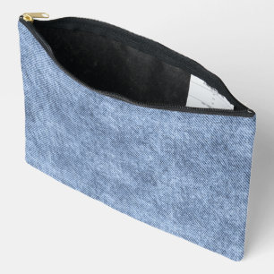 Pochette À Accessoires Motif Denim Blue Denim