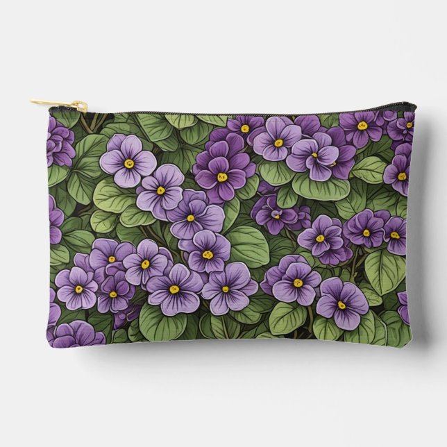 Pochette À Accessoires Motif des fleurs de violet d'Afrique (Recto)