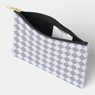 Pochette À Accessoires Motif diamant en gris et lavande