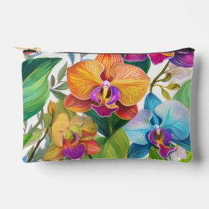 Pochette À Accessoires Motif d'orchidée d'imprimerie hawaïenne moderne