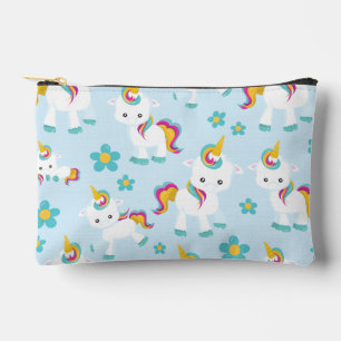 Pochette À Accessoires Motif D'Unicornes, De Mignons Unicornes, Fleurs