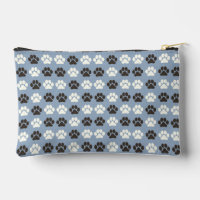 Motif Empreinte de Patte Argent Bleu