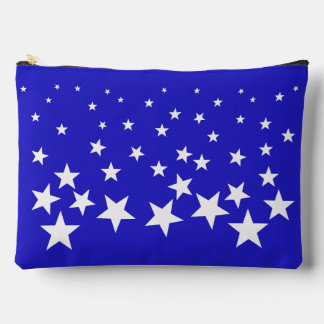 Pochette À Accessoires Motif étoile blanche sur arrière - plan bleu