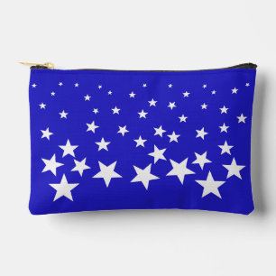 Pochette À Accessoires Motif étoile blanche sur arrière - plan bleu petit