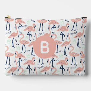 Pochette À Accessoires Motif flamand princesse tendance Monogramme rose