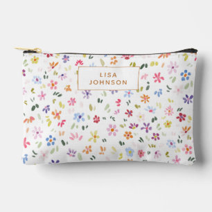 Pochette À Accessoires Motif floral aquarelle joli personnalisé
