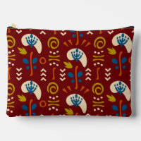 Motif floral boho d'été ethnique rouge