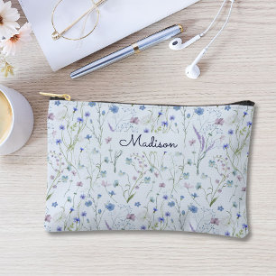 Pochette À Accessoires Motif floral de fleur sauvage jolie bleu violet