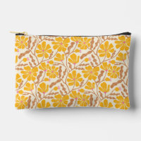 Motif floral moderne du milieu du XXe siècle jaune