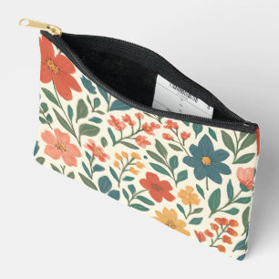 Pochette À Accessoires Motif floral peint à la main – Botanique colorée