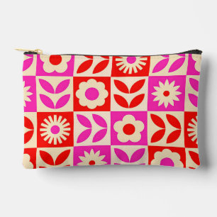 Pochette À Accessoires Motif floral rétro vibrant