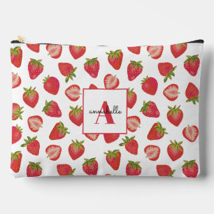 Pochette À Accessoires Motif fraise monogram prénom