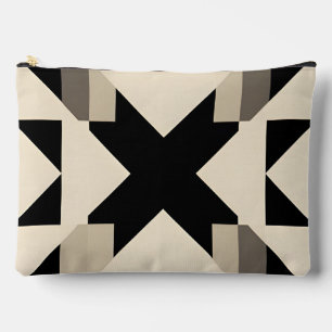 Pochette À Accessoires Motif géométrique abstrait avec noir contrasté