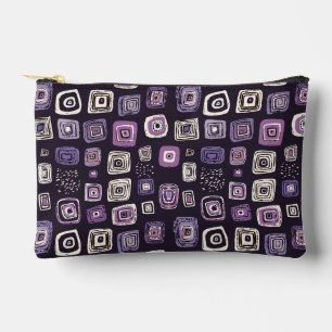 Pochette À Accessoires Motif géométrique rétro violet
