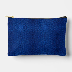 Pochette À Accessoires Motif hexagonal texturé bleu marine