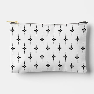 Pochette À Accessoires Motif inspiré de fleurs noir et blanc élégant
