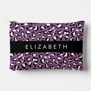 Pochette À Accessoires Motif léopard, Spots, Leopard pourpre, Votre Nom