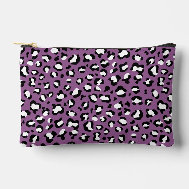 Pochette À Accessoires Motif léopard, Spots léopards, Leopard pourpre (Recto)