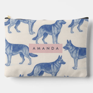Pochette À Accessoires Motif Personnalisé de Berger Allemand Esthétique