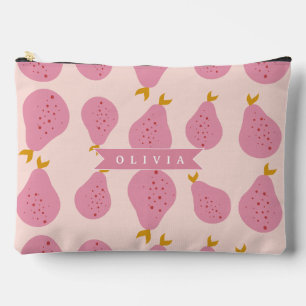 Pochette À Accessoires Motif personnalisé de poire rose joli fruit fémini