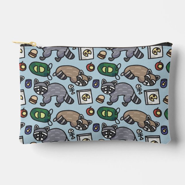 Pochette À Accessoires Motif Raccoon (Recto)
