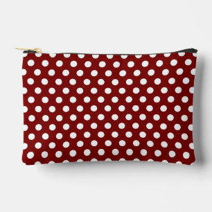 Pochette À Accessoires Motif rétro pois rouge foncé