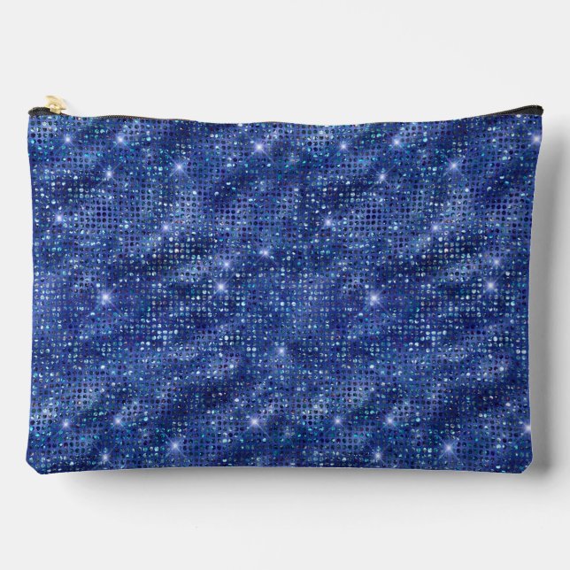 Pochette À Accessoires Motif Royal Blue Sequin (Recto)