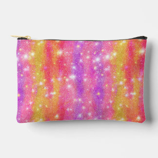 Pochette À Accessoires Motif scintillant de paillettes rose orange violet