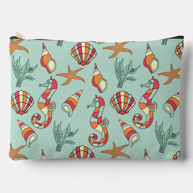 Pochette À Accessoires Motif Seahorse et Seashell (Recto)