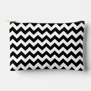 Pochette À Accessoires Motif Zigzag noir et blanc, Motif Chevron