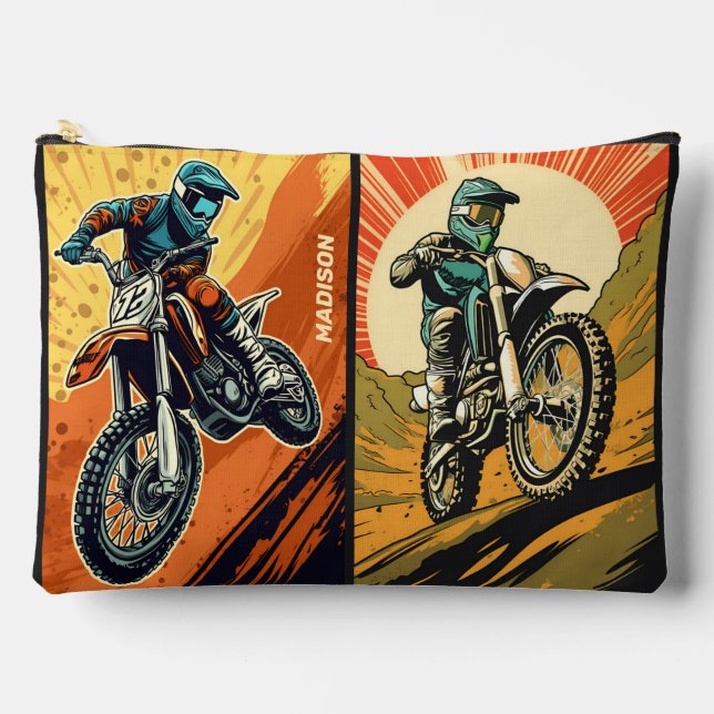 Pochette À Accessoires Motocross de nom personnalisé (Recto)