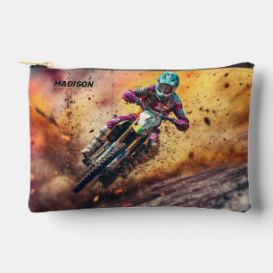 Pochette À Accessoires Motocross de nom personnalisé