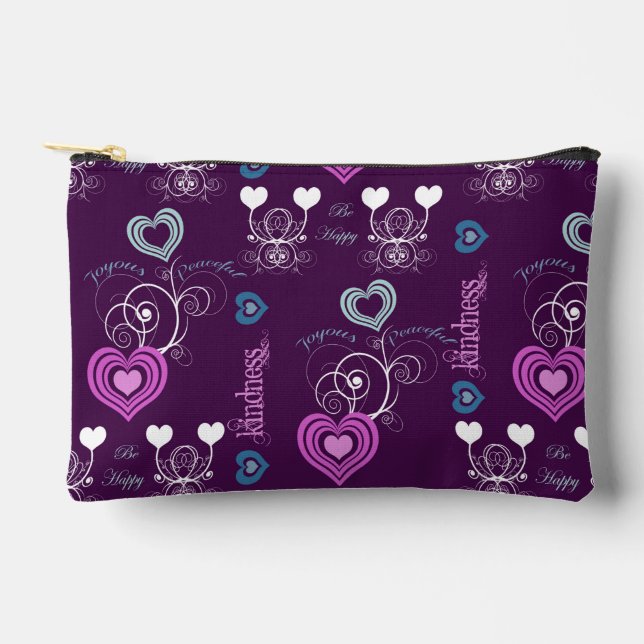 Pochette À Accessoires Mots positifs avec coeur (Recto)