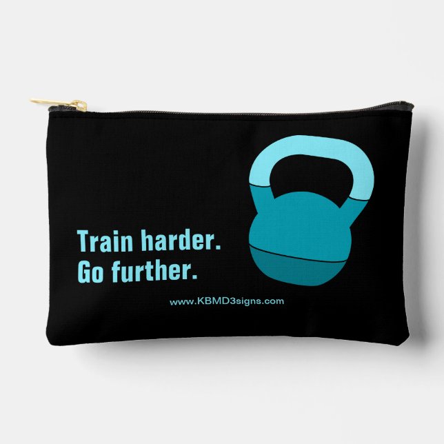 Pochette À Accessoires Motto Train Harder Go Further Electric-Blue Black (Recto)
