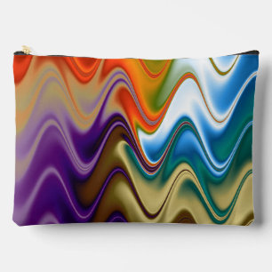 Pochette À Accessoires Multicolore Abstrait Ondulé Grand