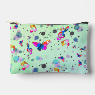 Pochette À Accessoires Musique dansante de couleurs sur fond vert