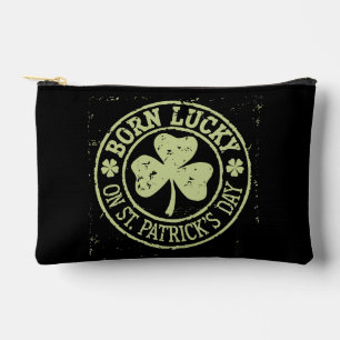 Pochette À Accessoires Né Chanceux le jour de la Saint-Patrick Anniversai