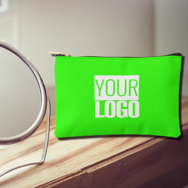 Pochette À Accessoires néon vert - ajoutez votre logo (Créateur téléchargé)