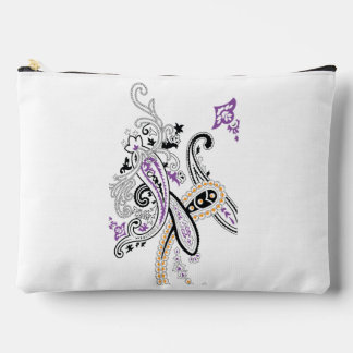 Pochette À Accessoires Noir Blanc Violet Orange Orné Paisley