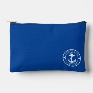 Pochette À Accessoires Nom de bateau ancre nautique moderne personnalisé