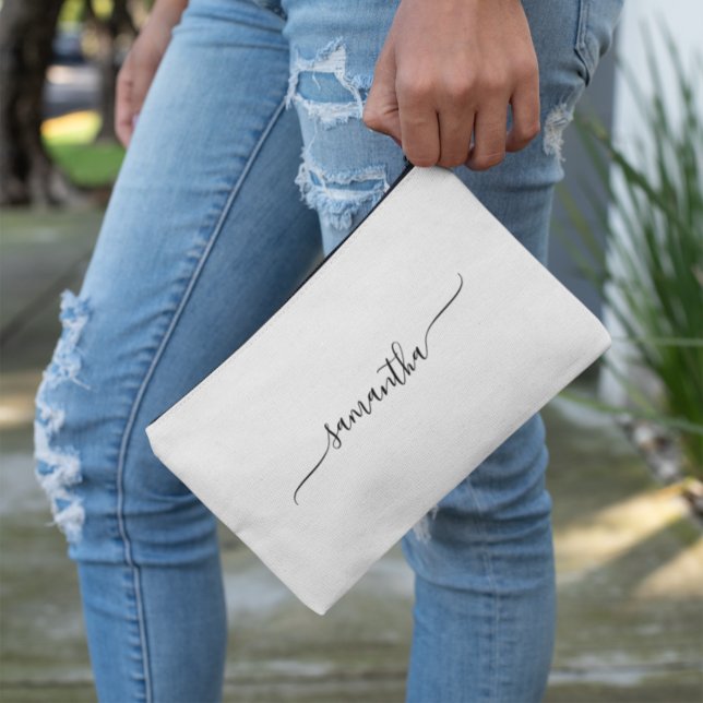 Pochette À Accessoires Nom de signature Simple Swash (Simple Swash Signature Name Accessory Pouch)
