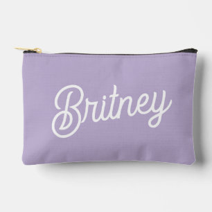 Pochette À Accessoires Nom du monogramme violet de lavande chic personnal