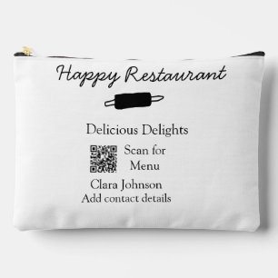 Pochette À Accessoires Nom du restaurant scan QR menu ajouter les coordon