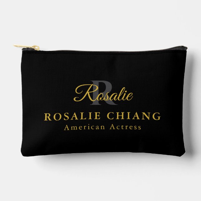 Pochette À Accessoires Nom et titre personnalisés avec monogramme - (Recto)